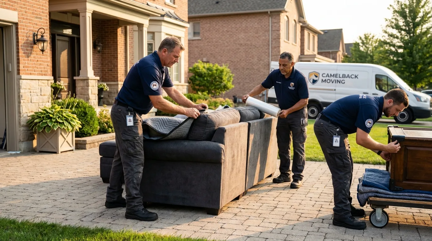 Large estate moving crew wrapping furniture in Lykens, PA