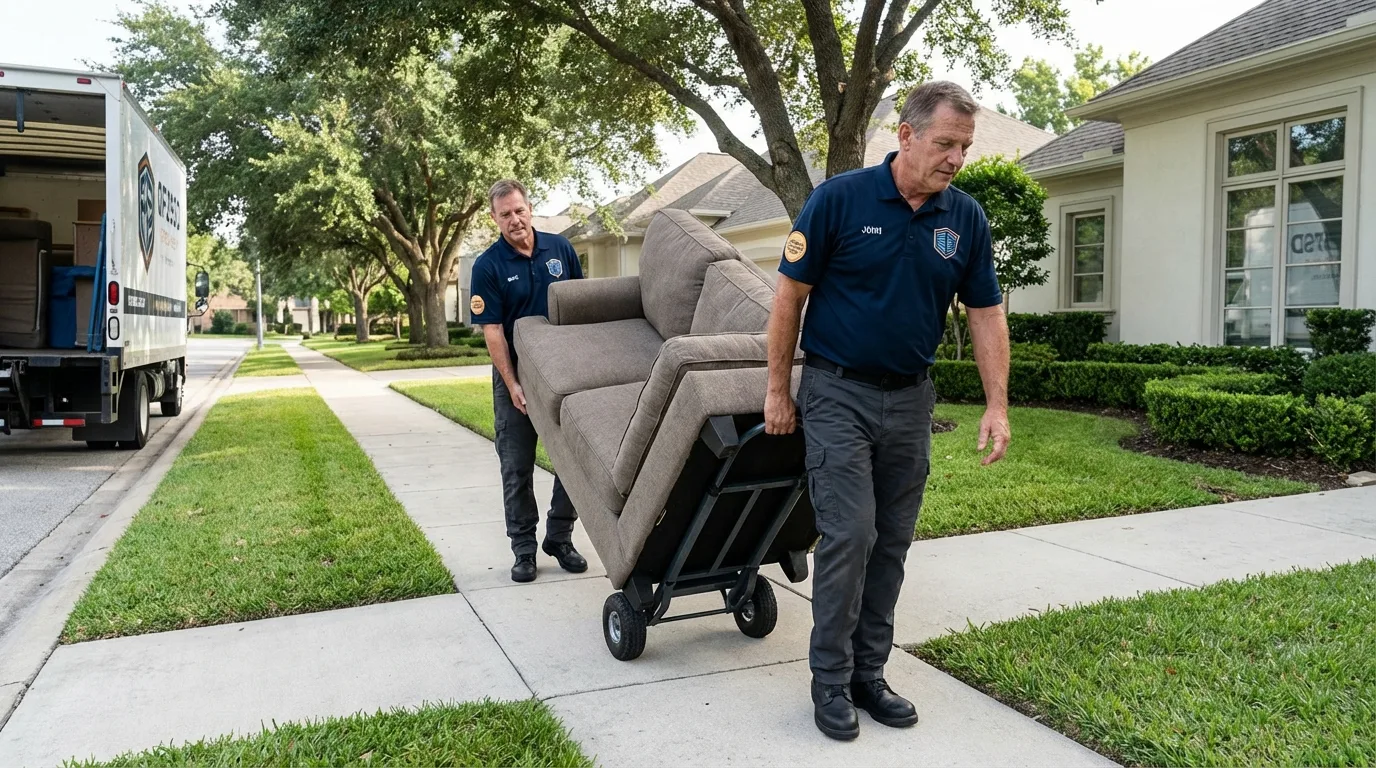 Local residential moving crew loading furniture in Lykens, PA